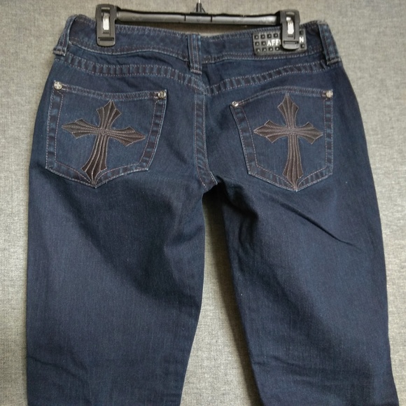 Affliction JADE Boot Jeans Dark wash Short Inseam - Picture 6 of 8